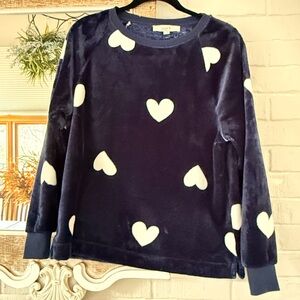 LOFT Dark Blue Faux Fur Sweatshirt